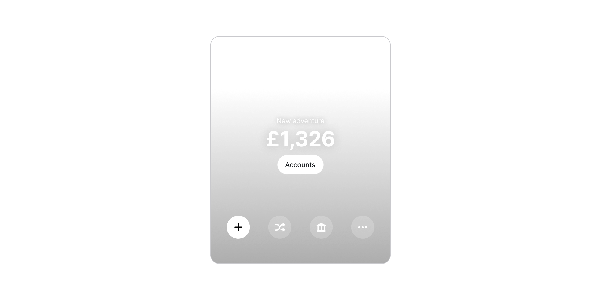 LARPZ fake balance card showing New adventure and 1,326 pounds