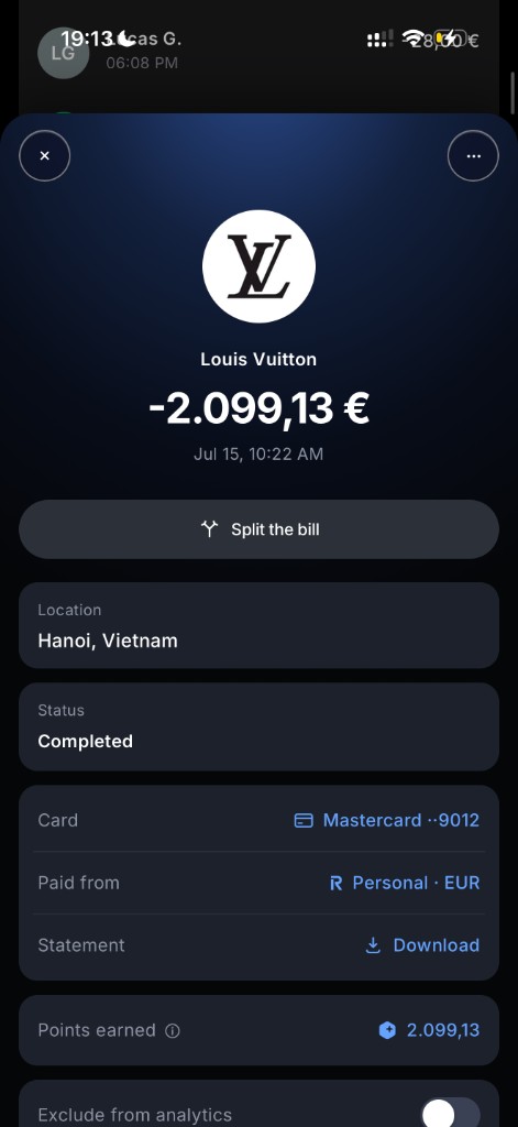 LARPZ transaction for Louis Vuitton